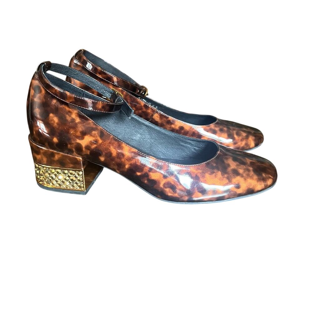 Jeffrey Campbell Blaire Ankle Strap Pump Heel Leopard Animal Print Shoes 9.5